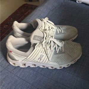 On Running Women's Cloudswift Sneakers in Light Gray and White